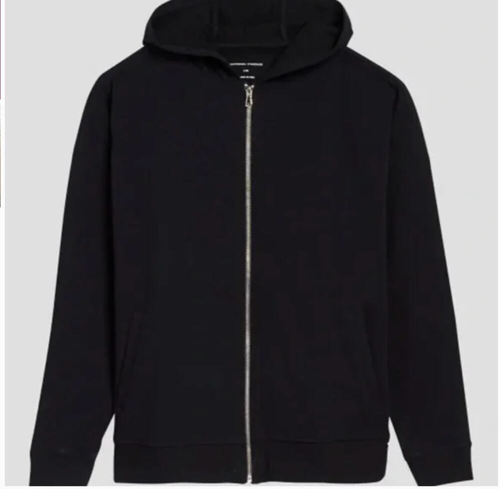 Universal Standard Fundamental French Terry Zip Up Hoodie 4XS 00 0 NWT Black